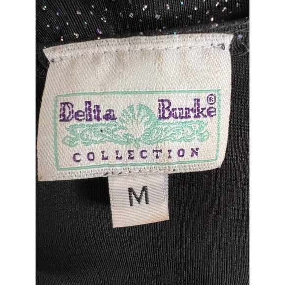 Delta Burke Metallic Thread Jacket  M Black  Metallic Polyester Made in USA - Picture 5 of 16